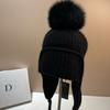 Iceland Same Winter Velvet Thickened Warm Rabbit Hair Ear Protection Hat Nordic Bag Face Fox Hairball Wool Hat