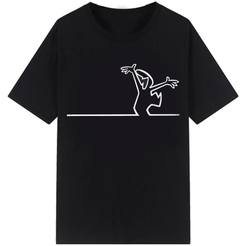 La Linea The Line Osvaldo Cavandoli TV pure cotton T-shirt Street T-shirt Round-neck casual top Camisetas
