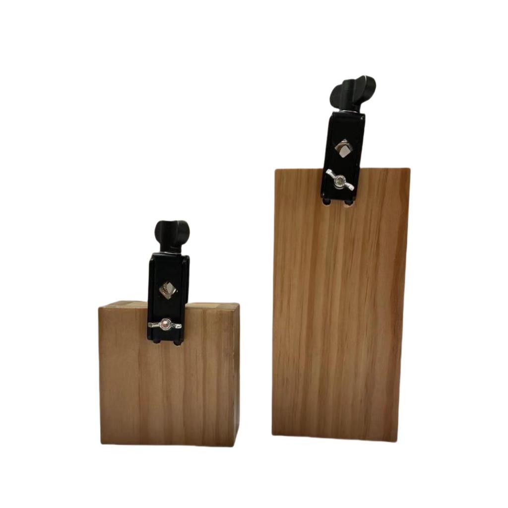 Solid Wood Bangzi Percussion Block with Cowbell Attachment