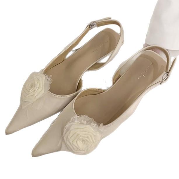 French Small High-heeled Bag Head Sandals Fairy Shoes 2025 New Spring and Summer Pointed Design Gentle Evening Single Shoes