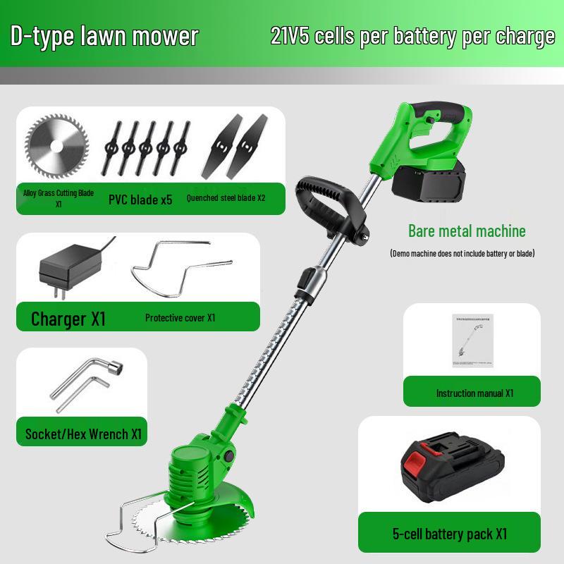 Cordless Rechargeable Lawn Mower & Handheld Electric Grass Trimmer