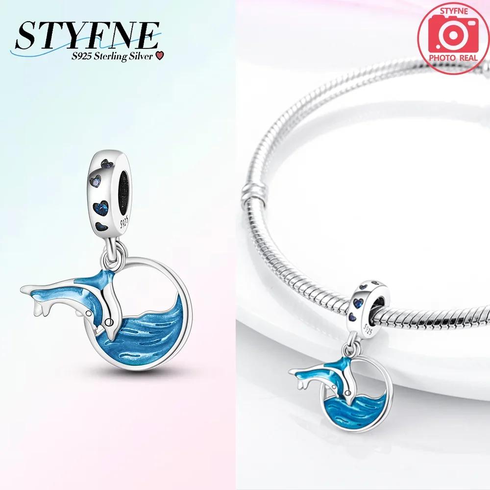Classic Original Copper Glittering Luminous Blue Heart Shells Snakes Charm Fit Original Bracelet Women Jewelry Diy Gift