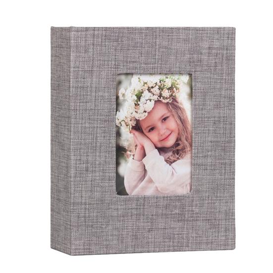 Photo Album Linen Cover Picture Album with Front Window 100 Photos 4x6 Slip-in Photo