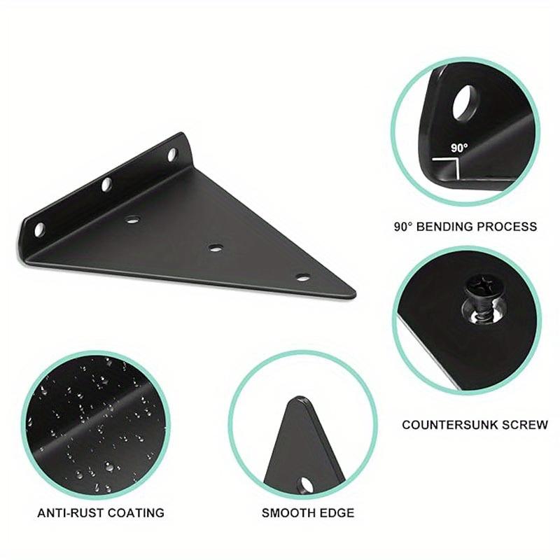 4pcs Shelf Bracket Shelf Supports Hidden Brackets for Floating Wood Shelves Concealed Blind
