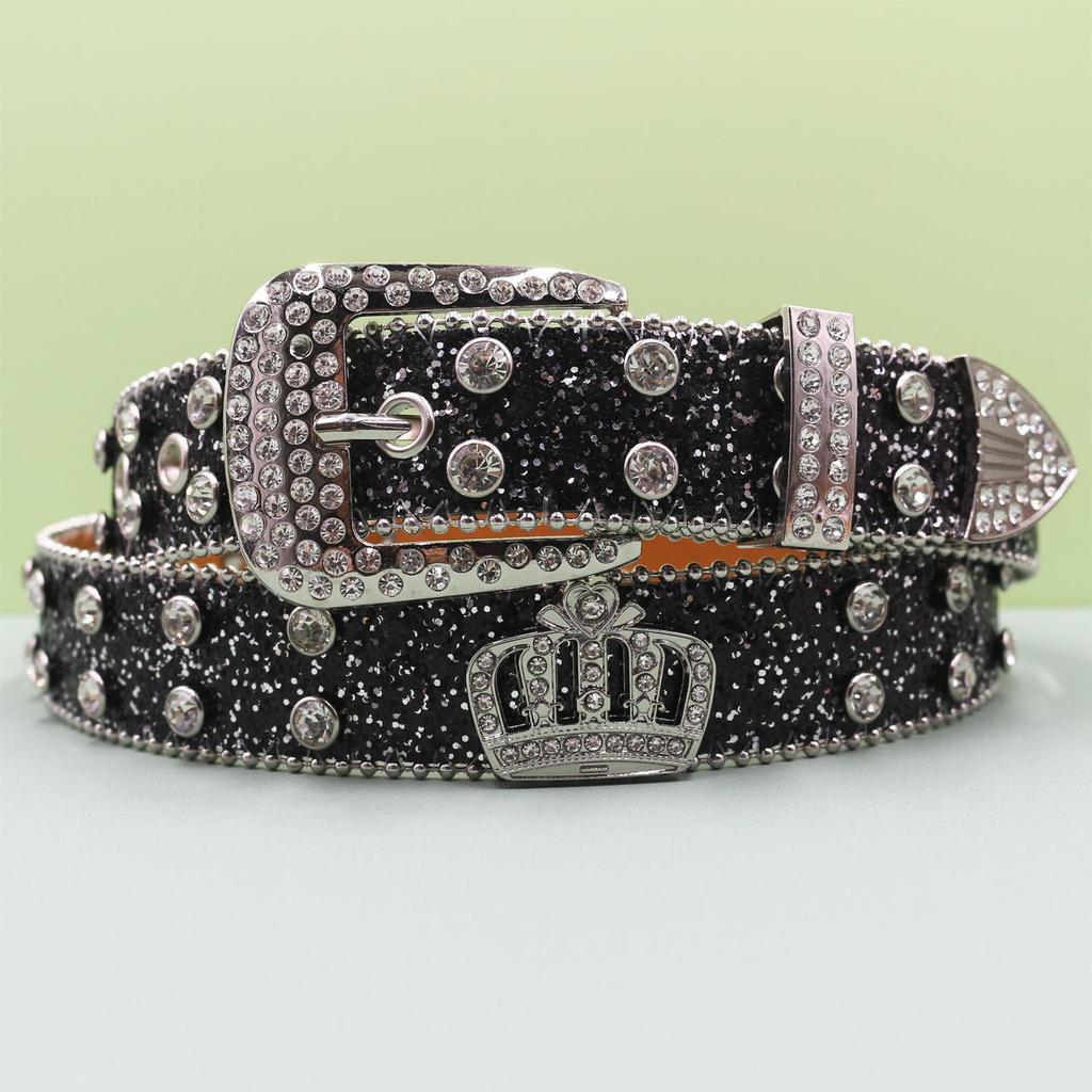 Unisex Rock Fashion Belt with Rhinestones and Sequins