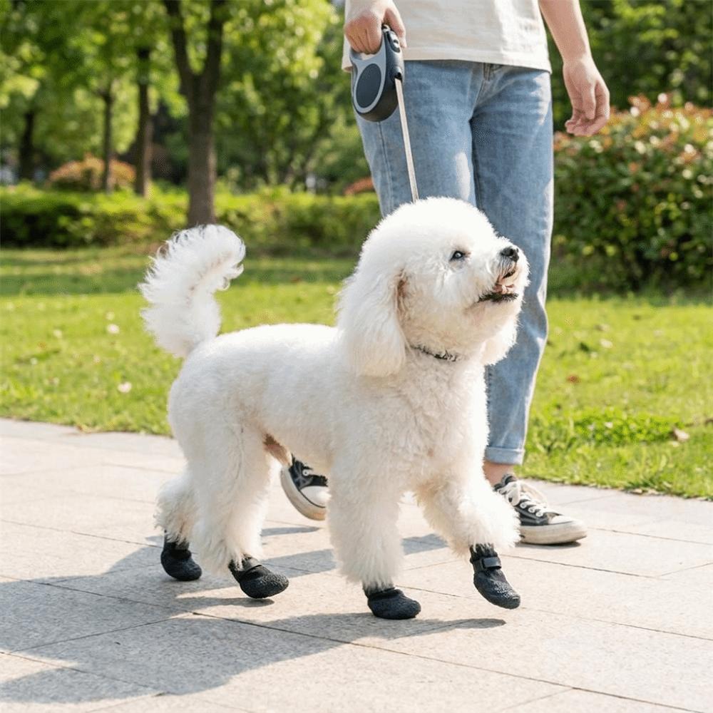 4PCS Adjustable Dog Foot Cover Breathable Anti-slip Pet Socks Pet Supplies Dog Mesh Shoes Snow