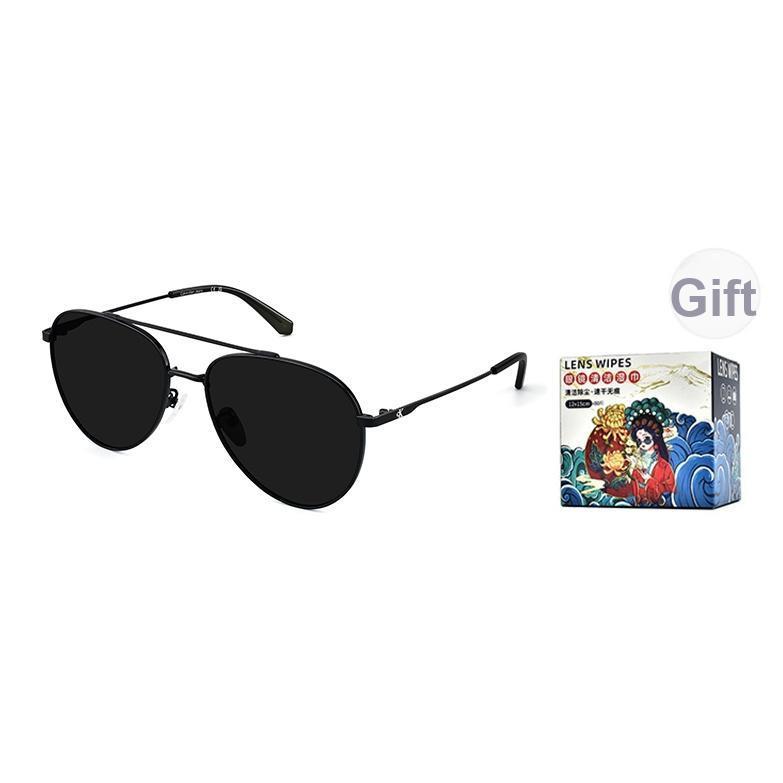 Calvin Klein Polarized Fashionable Personality Driving Sun Protection UV Sunglasses Metal Aviator Style Unisex sunglasses CKJ26218SPLB Without Gift Box,001-Black
