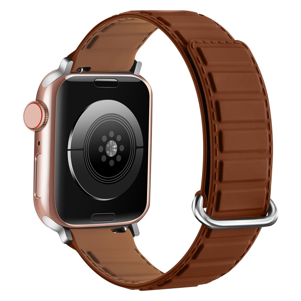 Silicone Strap for Apple Watch Ultra 3 2 1 49mm/Series 11 10 46mm/9 8 7 45mm/SE3 SE2 SE 6 5 4 44mm/3 2 1 42mm Magnetic Buckle Watch Band