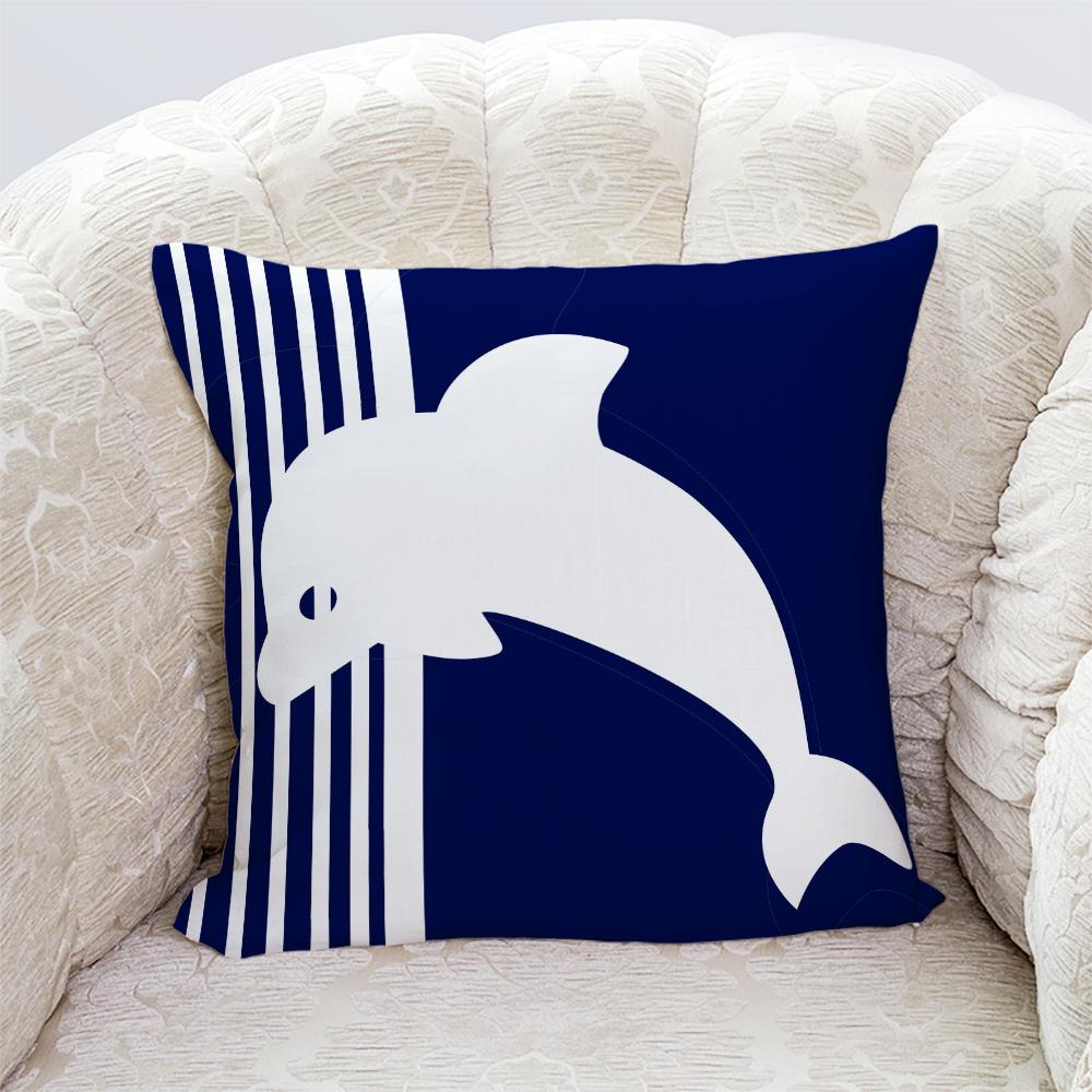 Starfish Shell Compass Anchor Nautical Series Printed Pillowcase Living Room Sofa Cushion Cover Bedroom Room Home Decoration