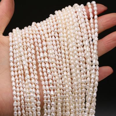 4-5mm Pearl Rice Shape Loose Spacer Beads for Jewelry Making Supplies DIY Necklace Bracelet Accessories