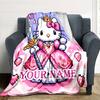 Customizable HelloKitty13 Throw Blanket – Personalized Name, All-Season Cozy Snug Blanket, Machine Washable, Personalized Blanket