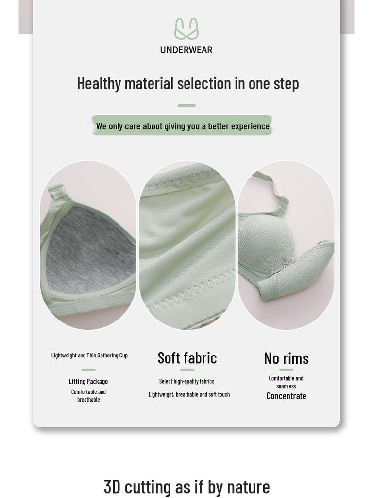 Plus Size No-Magnetic, No-Underwire Push-Up Side Support Anti-Sag Bra