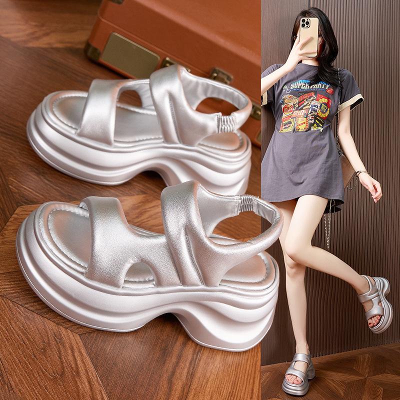 Platform sandals women's 2025 summer new fashion casual outer wear slippers versatile not tired feet comfortable height-increasing shoes
