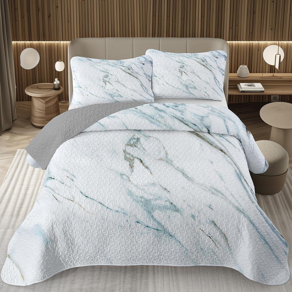 Marble Bedspread Tie Dye Fluid Abstract Art Hipster Coverlet Stone Marble Full Queen Bedding Set Reversible Quilted Bedspreads