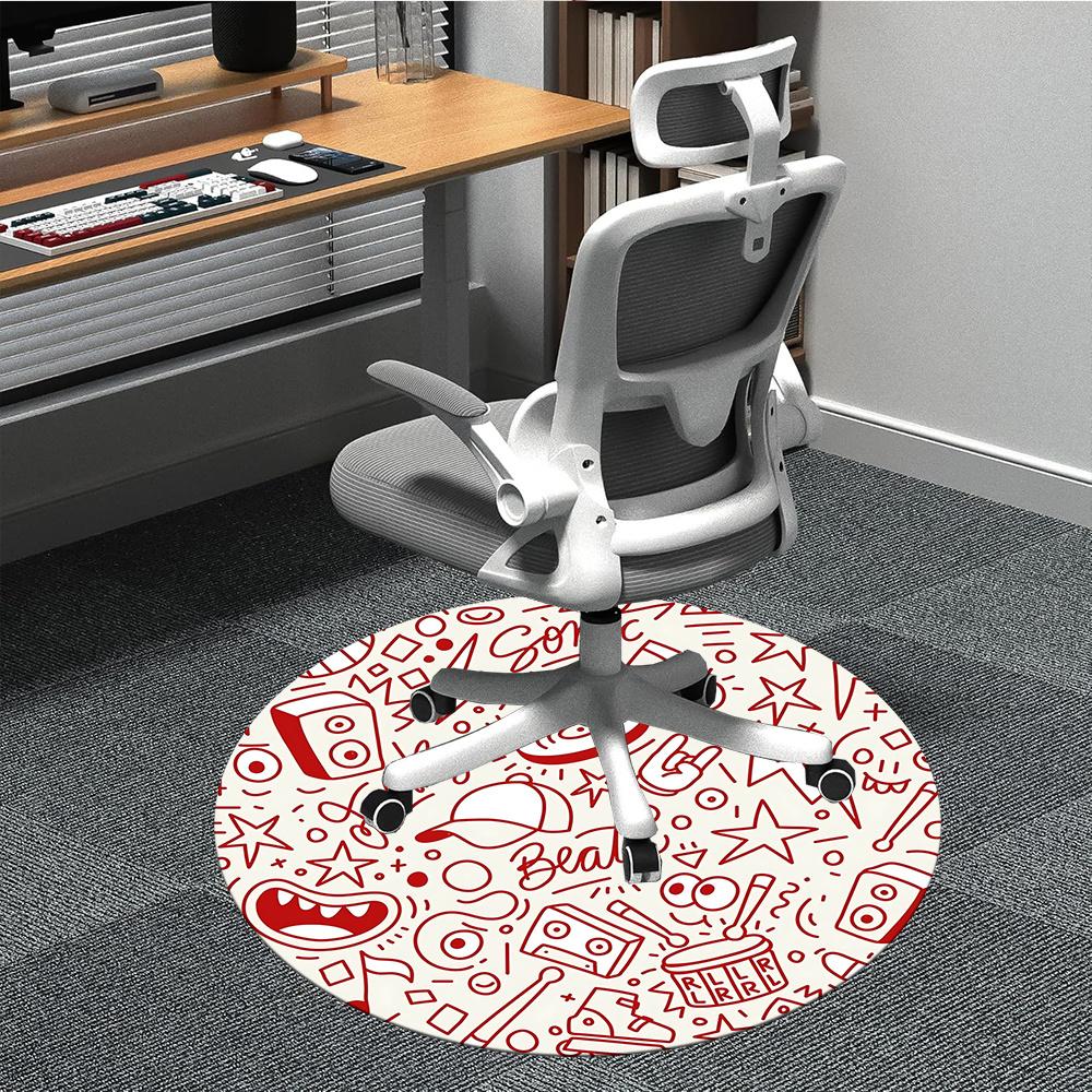 

1pc Sonic Beats Office Round Area Rug, Indoor Mat Suitable ForOffice, Under Office Chairs Bedroom Living Room Home Decor, Room Decot148 80cm by 80cm