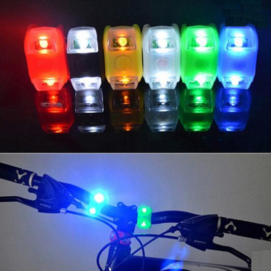 Silicone Bicycle Bike Cycling Head Tail Rear Warning Safety LED Lamp Light Bulb