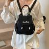 Nylon Studenten Schultasche Buchstaben Stickerei Umhängetasche Kawaii Kordelzug Rucksack Reise