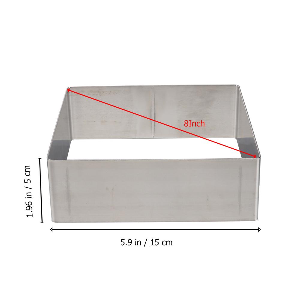 9 Inch Square Premium Stainless Steel Cake Ring for Mousse Pastry Baking DIY Dessert Making Cookie Dough Fondant Cheese Cutting