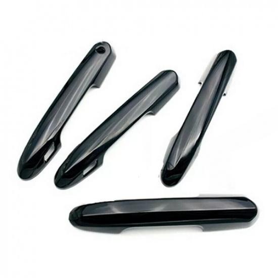 For -2024 Toyota Highlander Bright Black Car Door Handles Cover Molding Trim