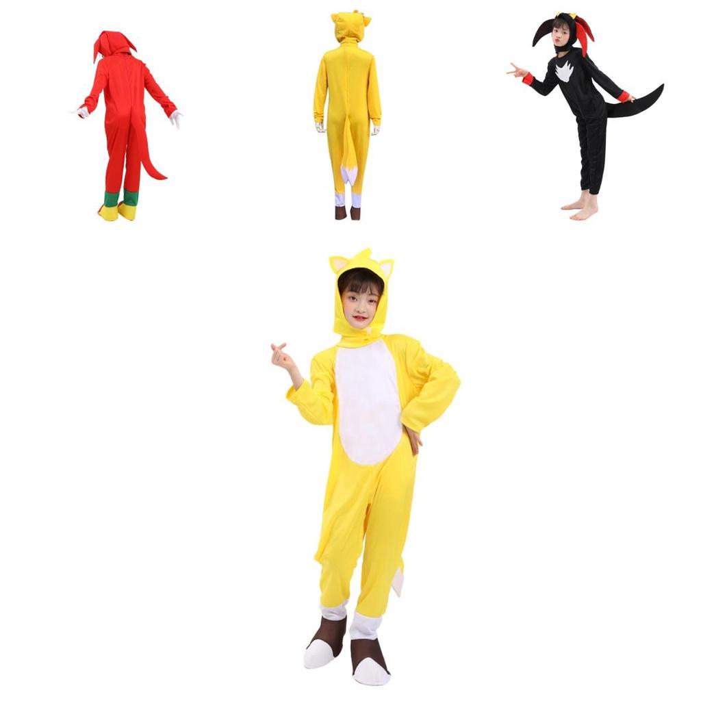 Kids Deluxe Sonic The Hedgehog Costume Jumpsuit Cosplay Onesies