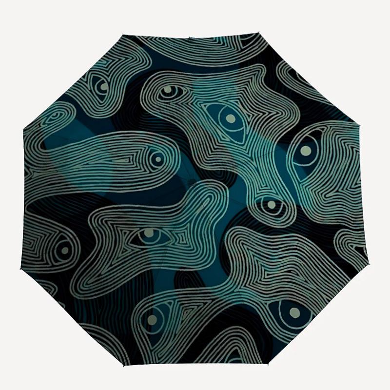 

1pc Eyes Abstract Automatic Open/Close Umbrella Compact Folding Umbrella, All-Season Portable Umbrella for Women/Men338
