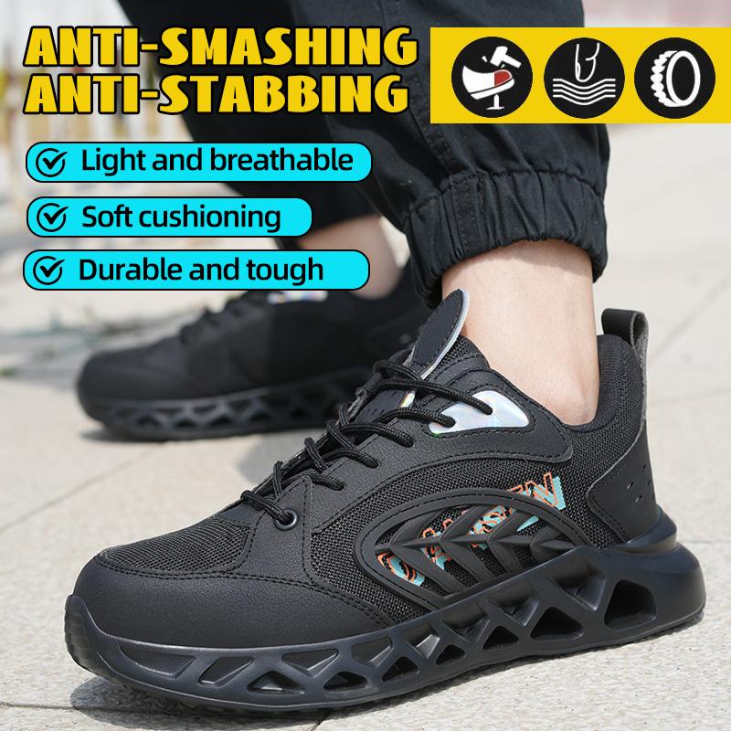 Breathable Safety Shoes Steel Toe Work Boots Anti-Smash Anti-Puncture Work Sneakers Slip Resistant Light Weight Safety Shoes