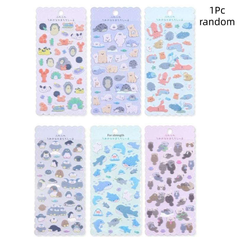 1Pc Cute Cartoon Animals Felt Cloth Sticker 3D Relief Stickers Fun Scrapbooking Diy Diary Decoration Stationery Stickers