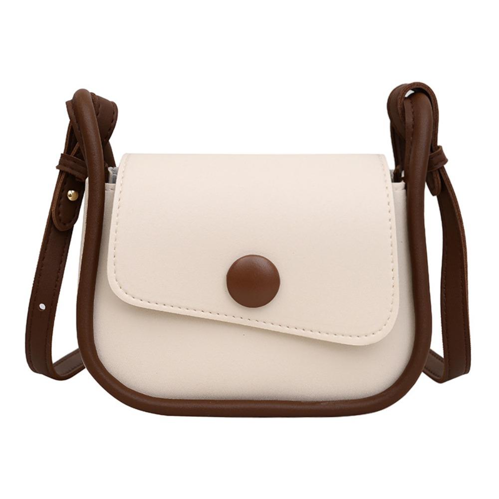 Korean Style Shoulder Bag PU Leather Crossbody Bag Fashionable Small Square Saddle Bag  Women