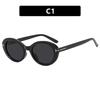 Retro Popular UV400 Sunglasses Classic Oval T-shaped Personality Street Photography Walk The Show Ultraviolet-proof Glasses