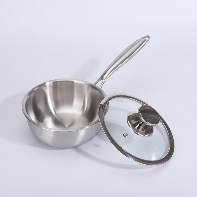 Utoo Stainless Steel Milk Pot with Glass Lid