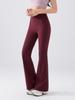 New High-Waisted Peach Bell Bottom Yoga Pants with Tummy Control – Slimming, High Elastic Fit for Fitness & Pilates