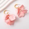 Pinkdudu Fashion Rose Flower Petal Drop Earrings Resin Gradient Color Flower Earrings Women Jewelry PD2385
