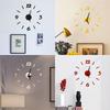 Hochwertige DIY Analoge 3D Spiegeloberfläche Große Zahlen Wanduhr Aufkleber für Heim- und Bürodekoration
