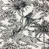 Black & White Floral Bird Jacquard Fabric for Handbags, Home Decor & Crafts