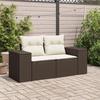 VidaXL Garden Sofa with Cushions 2-Seater, Seat with Backrest, Patio Furniture Backyard Terrace Outdoor, Brown 366223