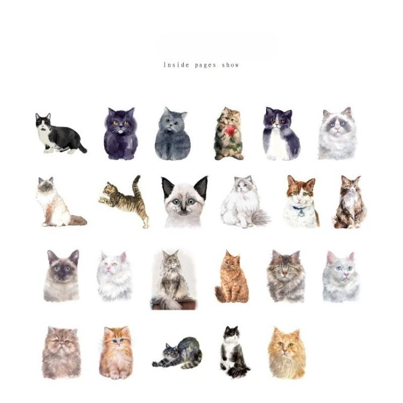46Pcs Cute Cat Diary Decorative Boxed Stickers Kawaii Pets Scrapbooking Label Diary Album Journal Planner Student Supplies