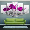 Beautiful Flower 5pcs/set Canvas Wall Art Home Decor Poster Printed Wall Picture