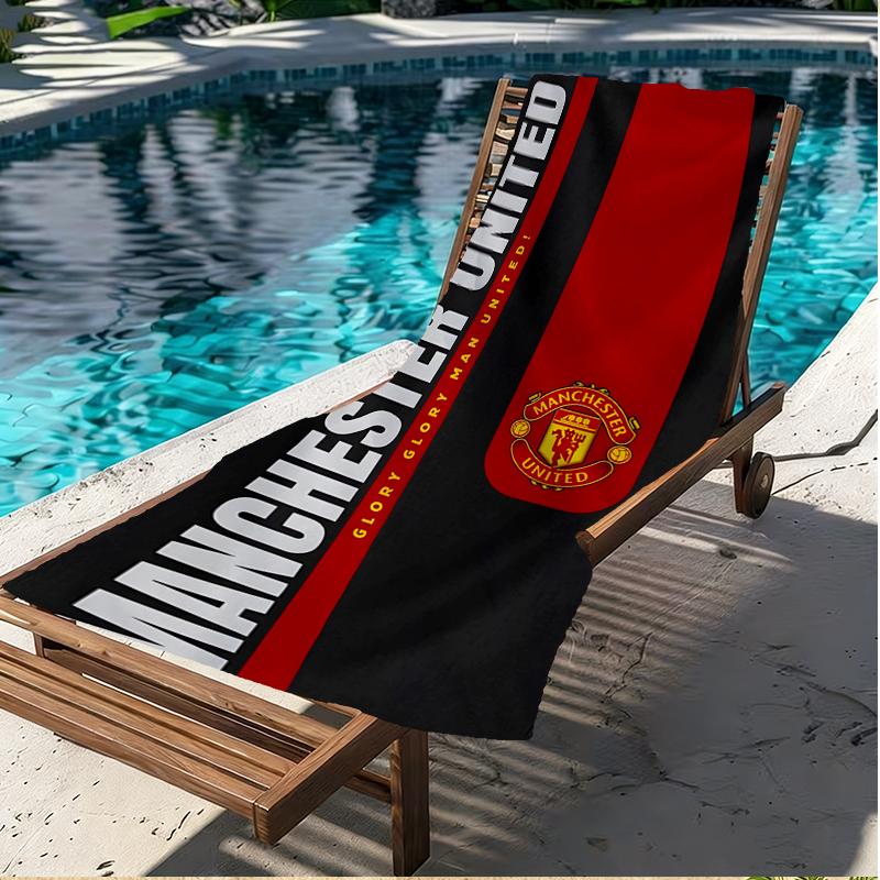 Football United F.C Print Beach Towel, Versatile Lightweight Absorbent Beach Towel for Pool Surf Yoga Bathroom, Perfect Birthday Holiday Gift