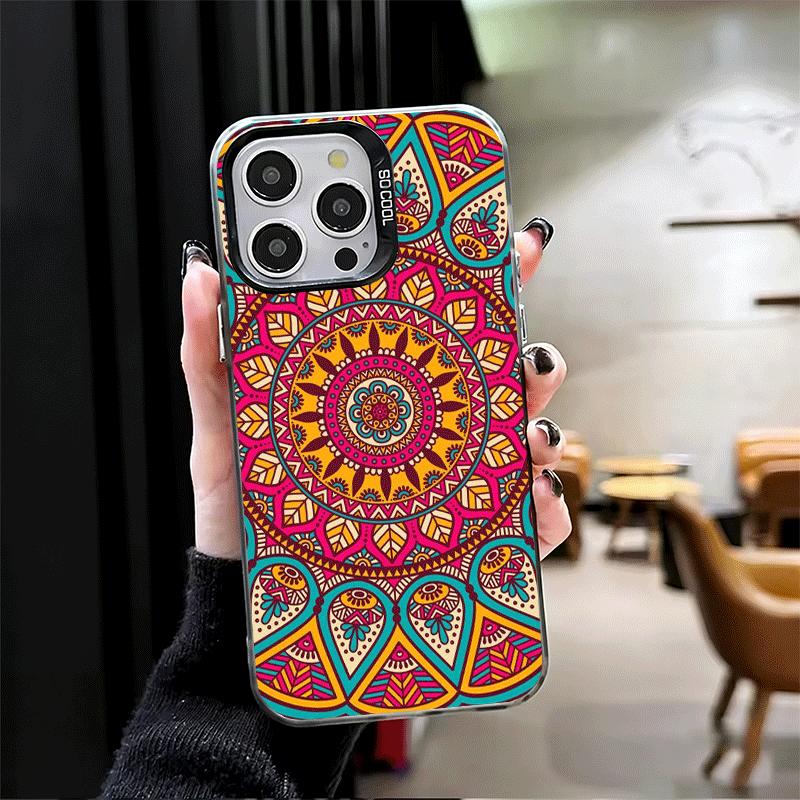 Mandala Style Pattern Shockproof Phone Case for iPhone 17 Air 16 16E 15 Pro Max 14 Plus 13 Mini 12 Back Cover Anti Fall Fundas