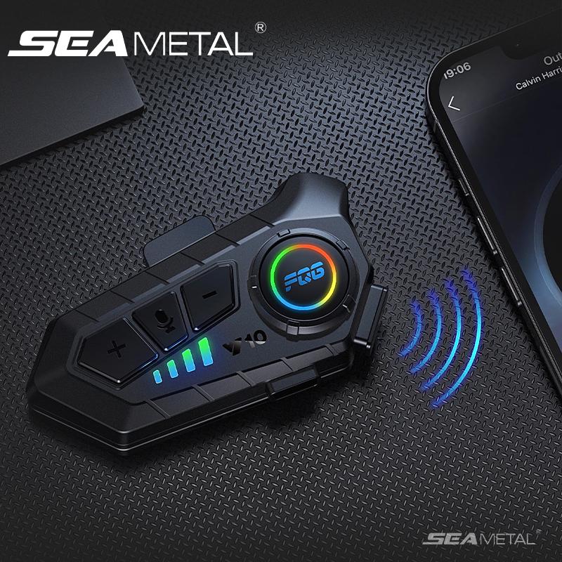 SEAMETAL Y10 Motorcycle Helmet Headset Stereo Bt5.3 Hands Free Ipx6 Waterproof 2000mAh Moto Wireless Headphones Support