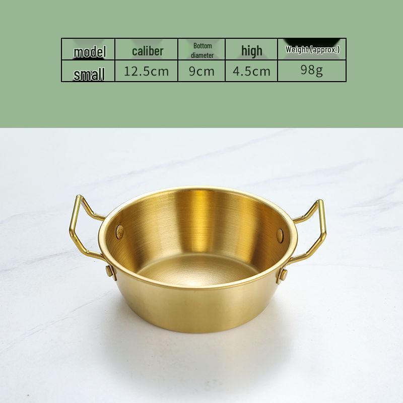 Juego de Cuenco para Vino de Arroz y Plato para Aperitivos de Acero Inoxidable con Doble Asa Estilo Coreano