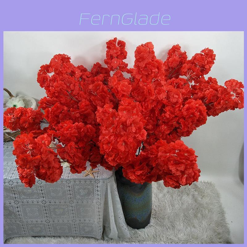 Lifelike Artificial Cherry Blossom Stems Floral Arrangement Event Decor Photography Props