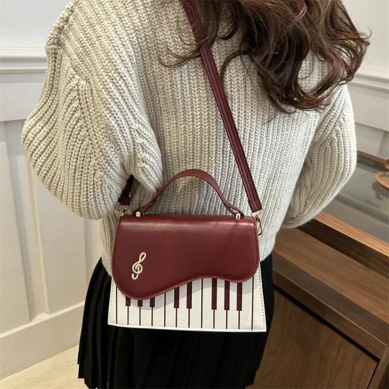 Contrast Piano Notes Crossbady Bag Small Square Bags for Woman Sweet Teenage Girls Bolsos mujer Personalized Sac Femme Bolsas