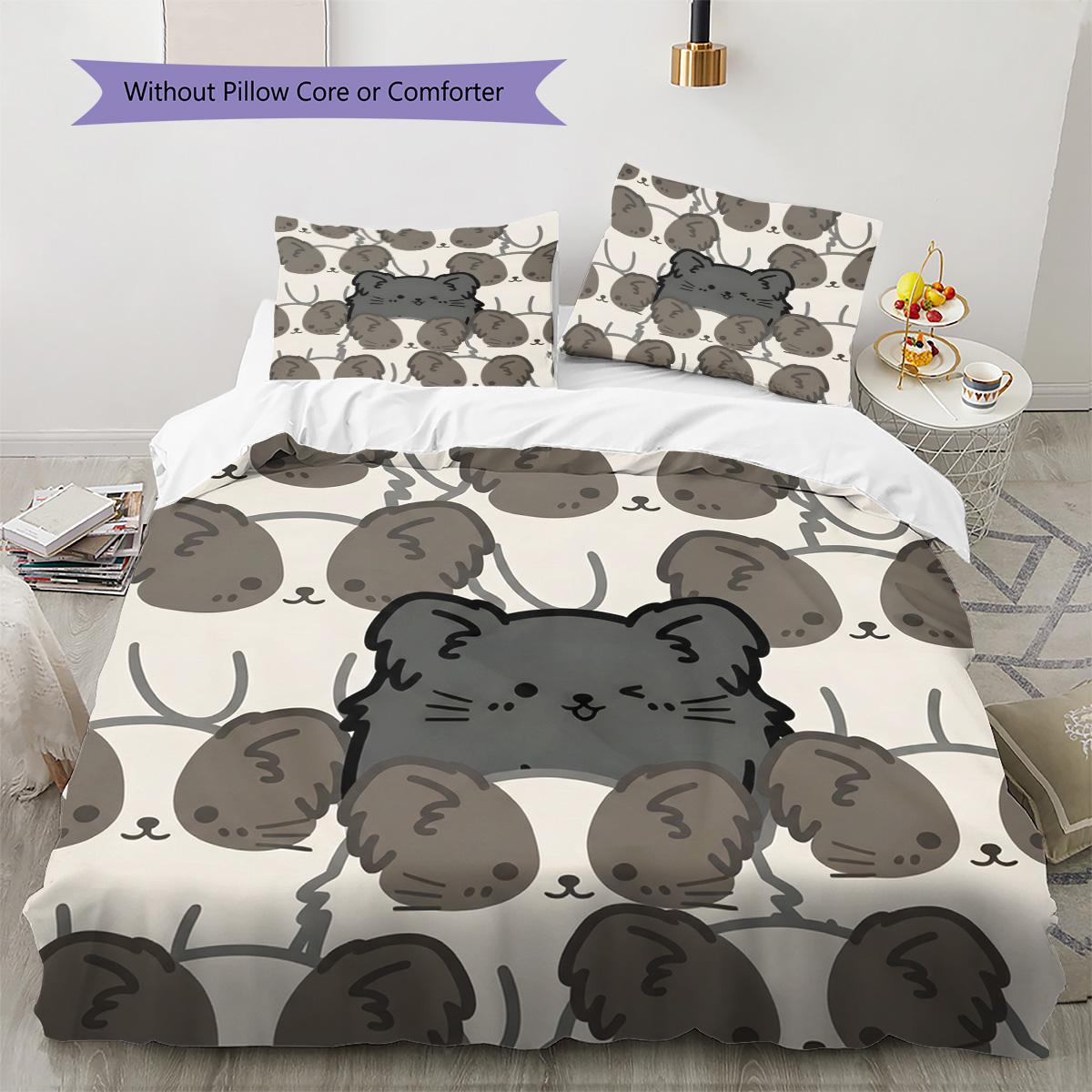 

Papillon dog Pattern Bedding Quilt Set Quilt Cover Pillowcase Home Decoration Birthday Gift (1 * duvet cover + 2 * pillowcase, without core) 135x200cm