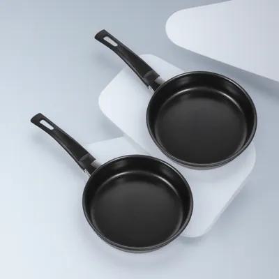 2 Stück Antihaft-Eierpfanne Mini-Saucentopf 14 cm Durchmesser Flacher Boden Perfekt für Pfannkuchen Omeletts Steaks Haushalt Küche