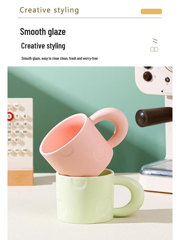 High-Value Ceramic Macaron Coffee Mug - Large Capacity Cup, Perfect Holiday Gift for Couples