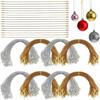 100Pcs Holiday Party Ornament Hangers Ribbon Hangers for Christmas Ornament Safe Snap Designs Hanging Straps