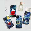 Classic Comic S-Snoopy For IPhone 16 15 14 13 12 11 Pro Max X XS MAX Plus Translucent Black Phone Cover