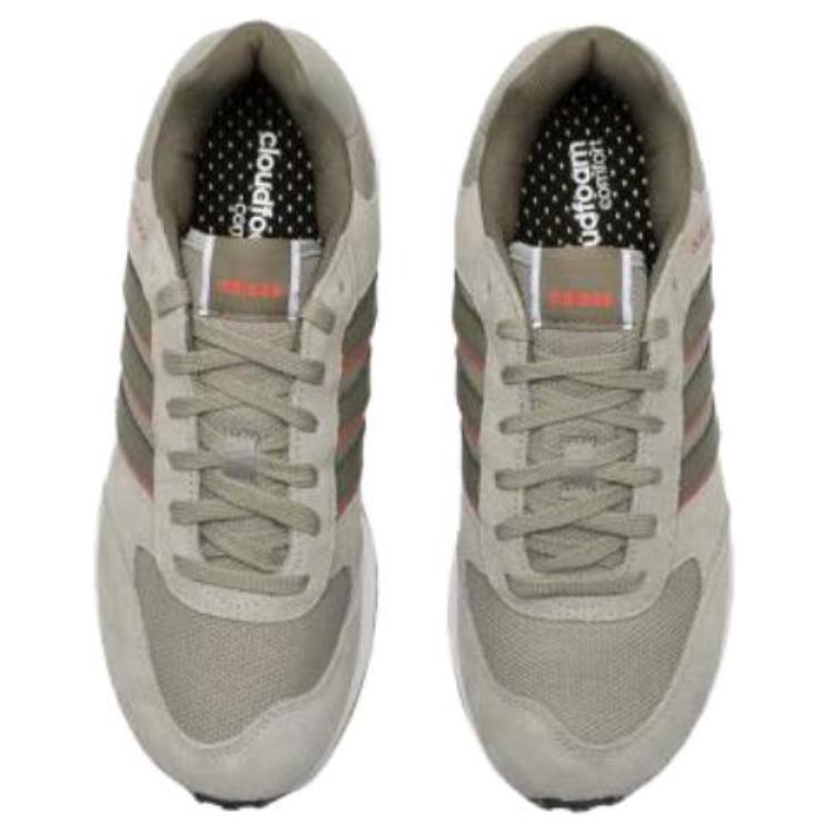adidas Neo Run 80S Comfortable Versatile Shock Absorbing Non-Slip Durable Breathable Lightweight Low-Top Casual Shoes Men Sneaker Gray HP6114