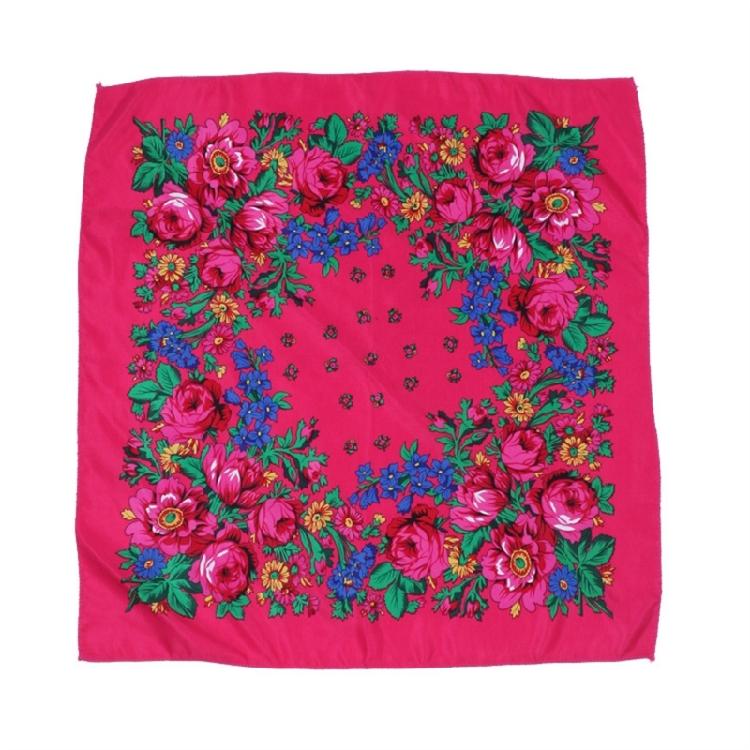 Women Flower Head Scarf Easy Care Wrinkle Resistant Polyester Wrap For Outdoor Activity Daily Fashion